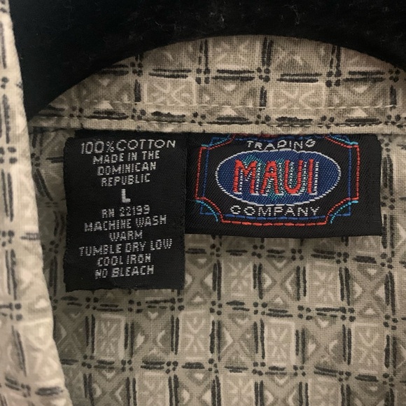 MAUI TRADING CO. SS All Cotton Print Shirt - Picture 3 of 5